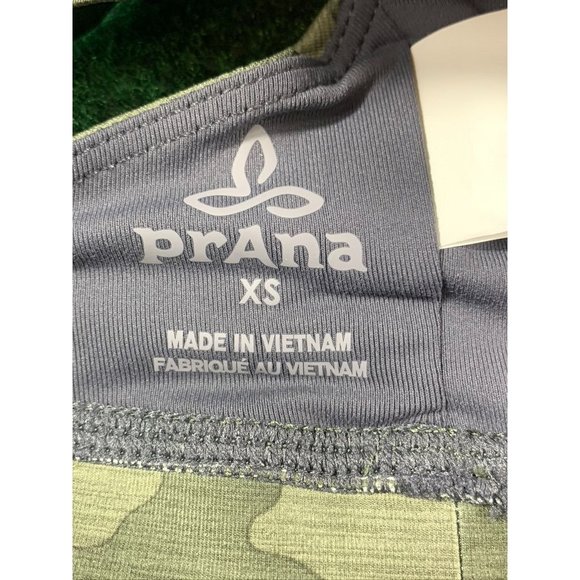 Prana Layna Bra Sage Camo Green Strappy V Neck Sports Bra NEW Size XS - Picture 5 of 7